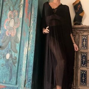 Zara Black Sheer Maxi Dress